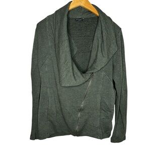 H by Bordeaux Women’s Zip Front Gray Asymmetrical Sweater Size L